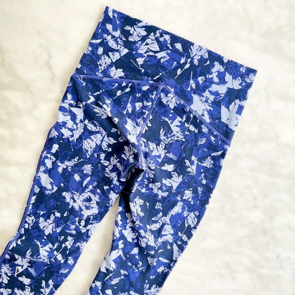 Ivivva Girl Lululemon High Rise Crop Rulu Leggings 7 Purple Pink Abstract Multi - Picture 3 of 5